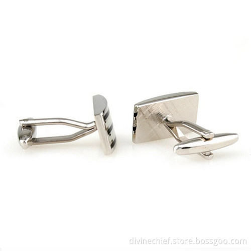 Custom Stripe Silver/Copper/Stainless Steel Cufflinks Wholesale Mens Cufflinks